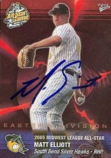 Matt Elliott autographed Baseball Card (Minor League) 2005 MultiAd Rookie #9