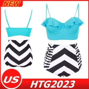 Women's Sport Tankini Set Two Piece Vest Shorts Swimsuit Bathingsuit Swimwear US - Picture 1 of 12
