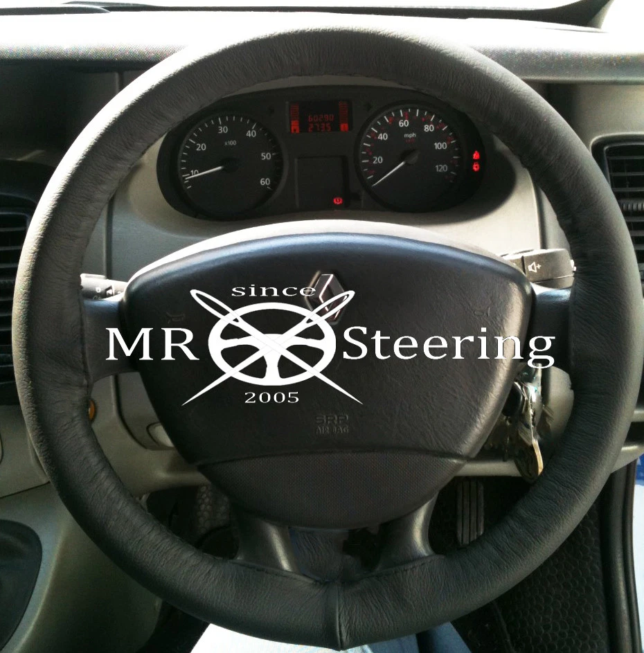 CUBIERTA VOLANTE CUERO ITALIANO NEGRO CALIDAD RENAULT LAGUNA 1996-2006 Foto 1 de 1