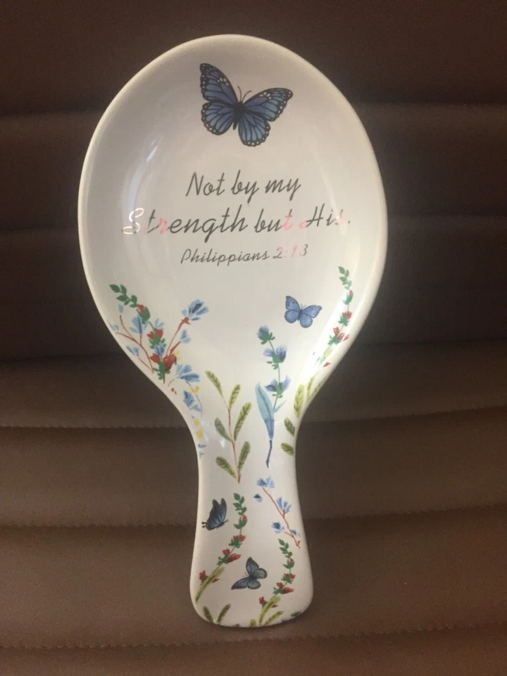 Not By My Strength But His Philippians 2:13 Spoon Rest No Tag Or Box 4.5" X 10" - Image 1 of 1