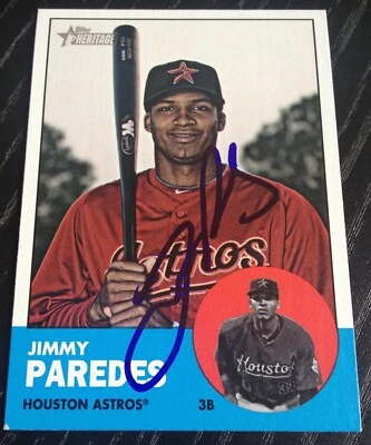 Jimmy Paredes - 2012 Topps Heritage Signed Autograph Auto Card #45 (Astros) - Image 1 of 2