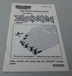 Notice en anglais pour jeu Colecovision "Zaxxon" (n°1363S) - Imagen 1 de 2