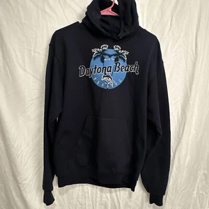 Daytona Beach Pullover Hoodie Men's Medium Blue - Picture 1 of 5
