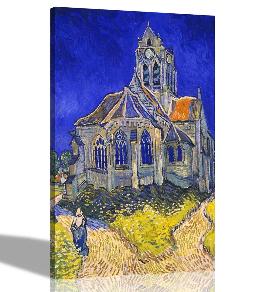 The Church at Auvers By Vincent Van Gogh Canvas Wall Art Prints Home Decoration - Image 1 of 4