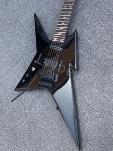 Linkshand speziell geformte schwarze E-Gitarre 24 Bünde Double Shake SH Tonabnehmer - Bild 1 von 8