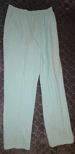 Mujer Elástico Cintura Verde Pull On Pantalón Mezcla Algodón Talla 12 Haland - Imagen 1 de 6