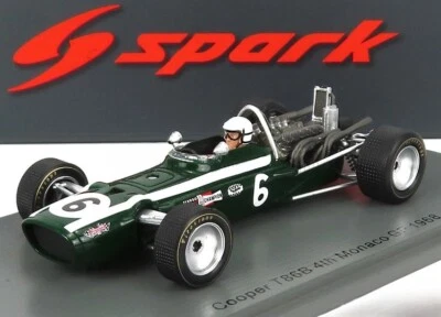 Coche de F1 Cooper BRM V12 T68B #8 1968 GP de Mónaco 4º L Scarfiotti 1/43 Spark S6983 Foto 1 de 4