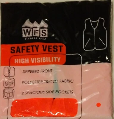 YOUTH L/XL Hunting Safety Blaze Orange Zippered Vest WFS CP-460-Y Polyester - Image 1 of 2