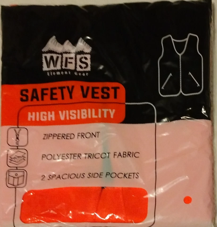 YOUTH L/XL Hunting Safety Blaze Orange Zippered Vest WFS CP-460-Y Polyester - Image 1 of 2