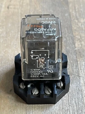 AMF POTTER & BRUMFIELD KRPA5DG RELAY 24VDC 8 PIN WITH CUSTOM CONNECTOR RB08 BASE - Image 1 of 4