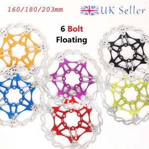 6 Bolt Floating Disc Brake Rotor for Hope MTB/Road Bike 160/180/203mm All Colors - Picture 1 of 8