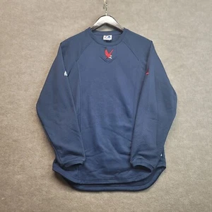 MAJESTIC Therma Base Crew Pullover Sewn Logos Mens Fleece Lined Size Small - Picture 1 of 9