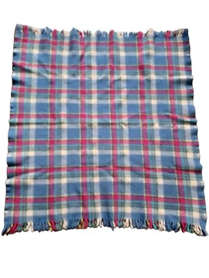 Faribo Pure Wool Plaid Lap Blanket 41.5 X 41.5 Dry Clean Only - Изображение 1 из 3