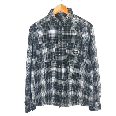 Camisa de franela DICKIES para hombre talla M ajuste regular gris a cuadros b... - Imagen 1 de 4