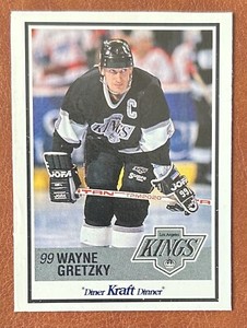 1990-91 Kraft Dinner Hand Cut Card- WAYNE GRETZKY- Los Angeles Kings #15 