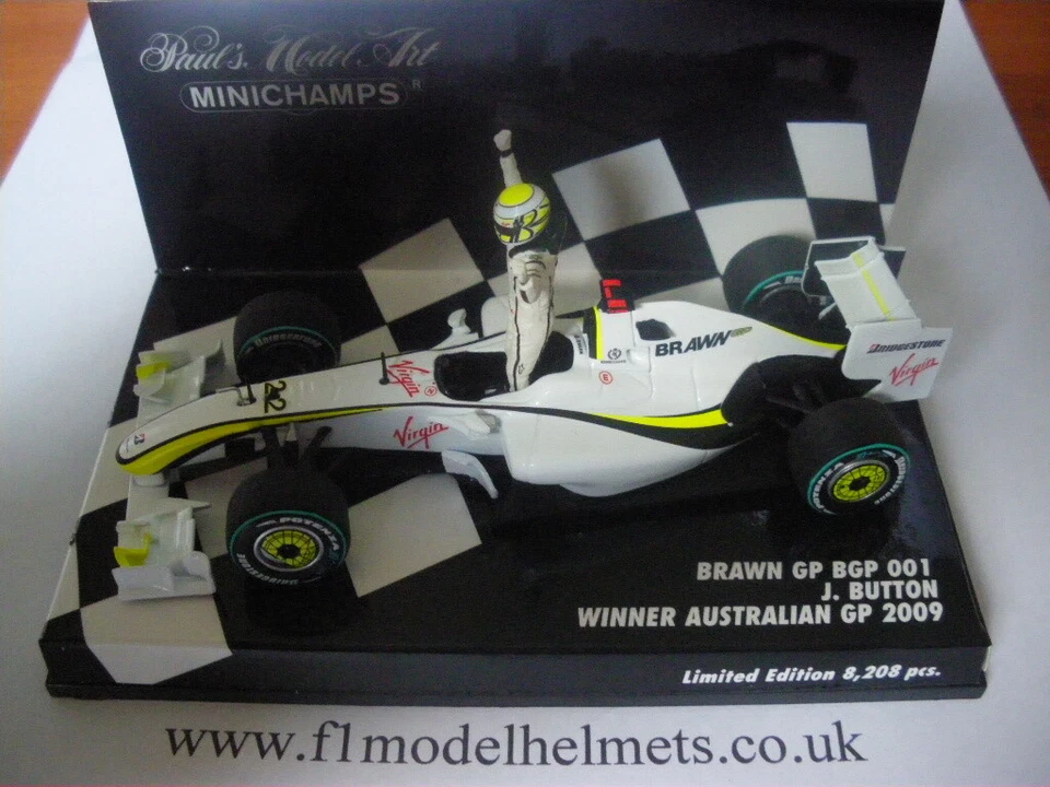 Pulsante Jenson Minichamps 1/43 Brawn GP "Winner Australian GP 2009" - Immagine 1 di 1