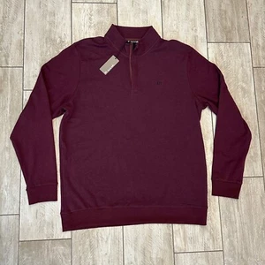 NWT MEN'S TRAVIS MATHEW CLOUD 1/4 ZIP PULLOVER, SIZE: XXL - HEATHER DARK RED - Picture 1 of 10