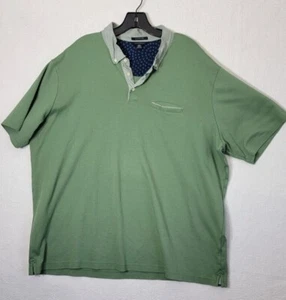 LANDS’ END Men's XXL 2XL 50-52 Green Supima Cotton Short Sleeve Pocket Polo - Picture 1 of 9