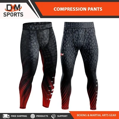 DXM Sublimated Compression Pants Mens Rash Guard Legging Gym Running base Layer - Image 1 of 4