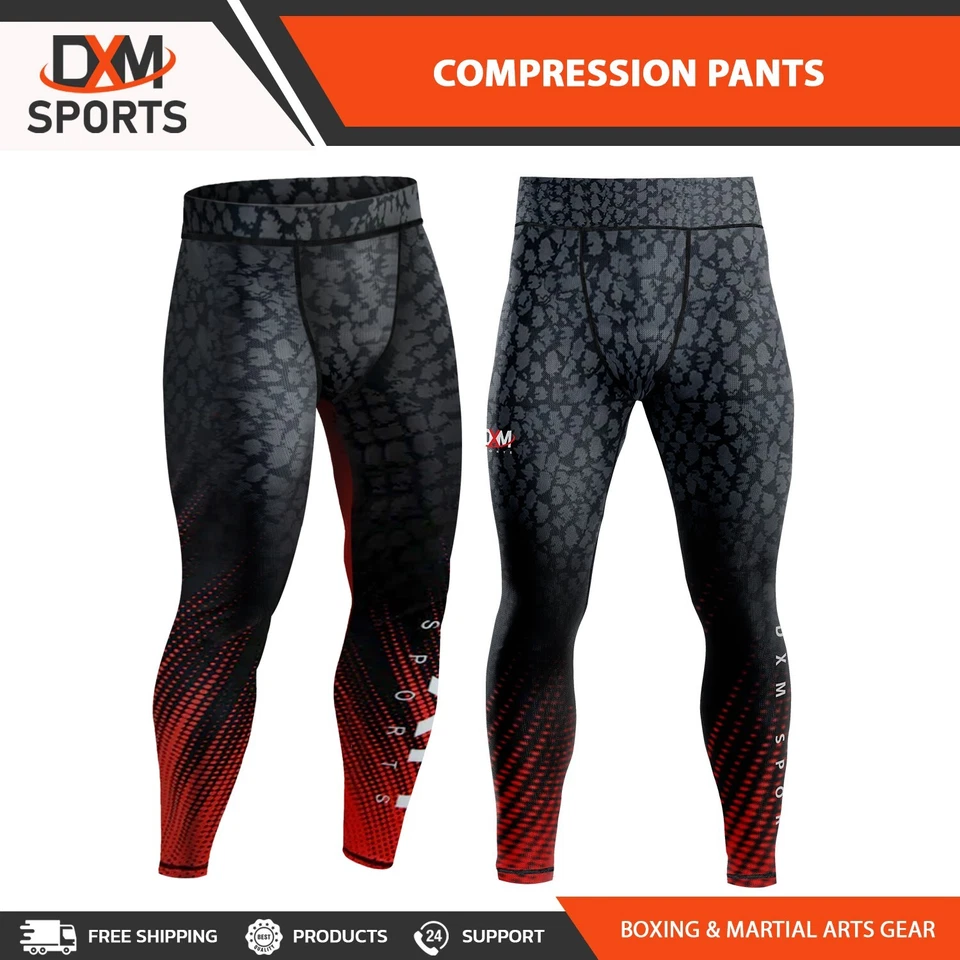 DXM Sublimated Compression Pants Mens Rash Guard Legging Gym Running base Layer - Image 1 of 4