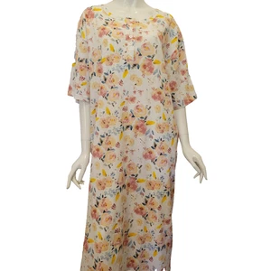 Vermont Country Store Nachthemd L XL 100% Baumwolle Comfort Strick Print Floral Midi - Bild 1 von 11