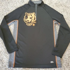 Cincinnati Bengals Quarter Zip Long Sleeve Jersey Shirt Chest Logo NFL Black - Picture 1 of 8