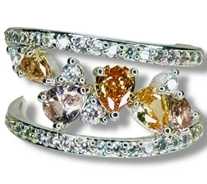 BP Ring RBP7781 “Make It Happen” Lab Created Stones On Rhodium SZ 8 - Picture 1 of 5