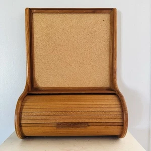 Dänischer Teakholz Wandbehang Memo und Rolltop Rolltor / MCM Dekor - Bild 1 von 19