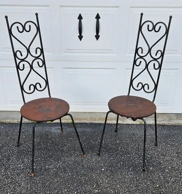 Par de sillas vintage de hierro de mediados de siglo ARTHUR UMANOFF Granada Salterini Tempestini Foto 1 de 4
