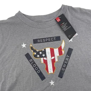 Camiseta Under Armour Project Rock Respect Blood Sweat Gris Mujer Mediana - Imagen 1 de 9