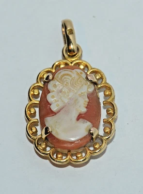 Antiker geschnitzter Muschelkamee Anhänger - Bild 1 von 4