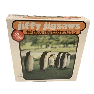 Jiffy Puzzle Pinguine Vintage 60 Minuten Puzzle Parker Bros. NEU VERSIEGELT 144 Teile - Bild 1 von 4
