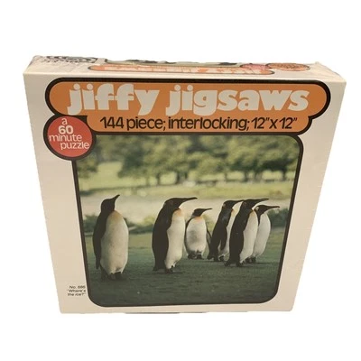 Rompecabezas Jiffy Pingüinos DE COLECCIÓN 60 Minutos Puzzle Parker Bros. NUEVO SELLADO 144 Piezas Foto 1 de 4