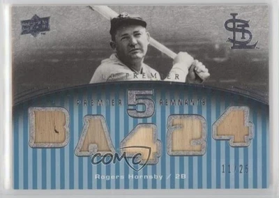 2008 UD Premier Premier Remnants 5 / 25 Rogers Hornsby #PR5-HO 名人堂 — 第 1/2 张图片