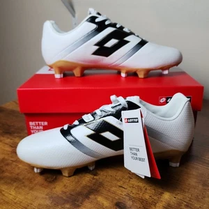 Lotto Maestro 300 V FG scarpe calcio uomo taglia 9 bianco nero oro - Foto 1 di 4
