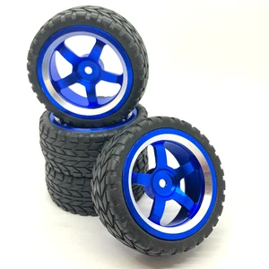 RC Wheels and Tyres Tires 26mm High quality Aluminium 1/10 Metal Blue - From UK - Picture 1 of 3