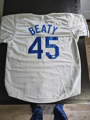 Los Angeles Dodgers Matt Beaty Signed Jersey Beckett COA - Image 1 of 4