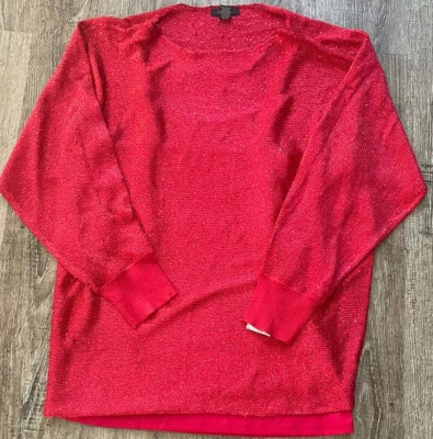 Suéter Alfani Mujer Lentejuelas con Camisola Adjunta Rojo Med Foto 1 de 3