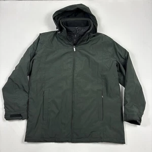 WEATHERPROOF Stretch Tech Jacket Coat Water Resistant Hooded Zip Green Size XL - Picture 1 of 4