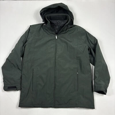 WEATHERPROOF Stretch Tech Jacket Coat Water Resistant Hooded Zip Green Size XL - Image 1 of 4