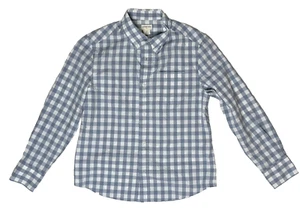 J.Crew Crewcuts Boys Size 10 Gingham Button Down Shirt Long Sleeve Gray White - Picture 1 of 6