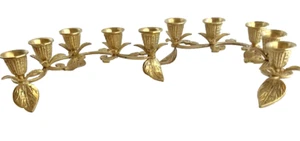 Par de velas cónicas vintage con motivo de hoja de candelabro de latón macizo 10 tazas - Imagen 1 de 9