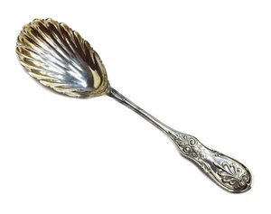 Tiffany & Co. Gilt Sterling Silver Solid Berry Shell Spoon in Saratoga c1900 - Picture 1 of 8