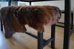 Natural Sheepskin Rug XL Large Rusty Reddish Brown Real Fur Eco Pelt Soft Rug - Picture 1 of 4