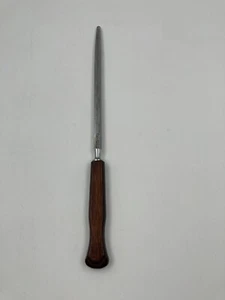 Vintage FLINT Sharpening Steel w/ Dark Wooden Handle, England 13.5" L - Picture 1 of 6