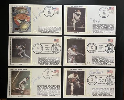 1986 WS Mets Red Sox Signed By Clemens Boggs Rice Hurst  Gateway Cachet Set - Image 1 of 2
