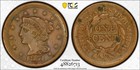 1851/81 Braided Hair Large Cent Pcgs Xf Details Cleaned Rare Variety