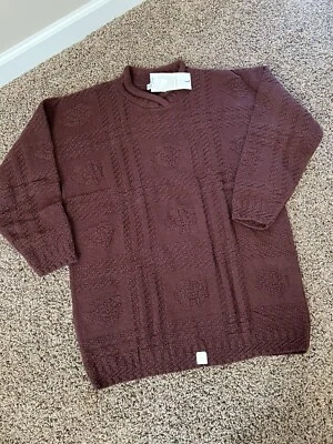 Новый с Ярлыками винтажный белый олень коричневый коренастый бабушка Grandpa свитер туника L хлопок - Изображение 1 из 4