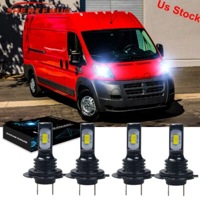 4x H7 LED Headlight Kit High Low Beam for Ram ProMaster 1500 2500 3500 2014-2018 - Image 1 of 4