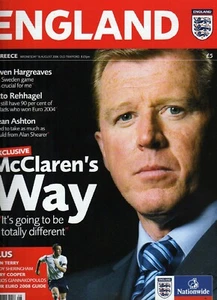 ENGLAND  V  GREECE 16/8/2006 @ OLD TRAFFORD PROGRAMME - Picture 1 of 1